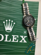 Rolex Oyster 41 mm, Oystersteel and Silver Black