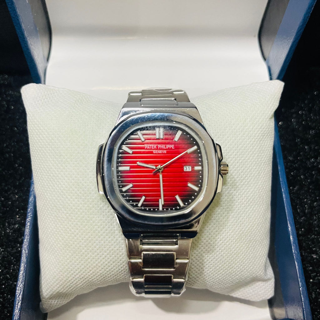 Patek Philippe Nautilus Stainless Steel Red Dial
