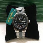 Rolex Oyster 41 mm, Oystersteel and Silver Black