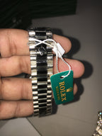 Rolex Oyster 41 mm, Oystersteel and Silver Black