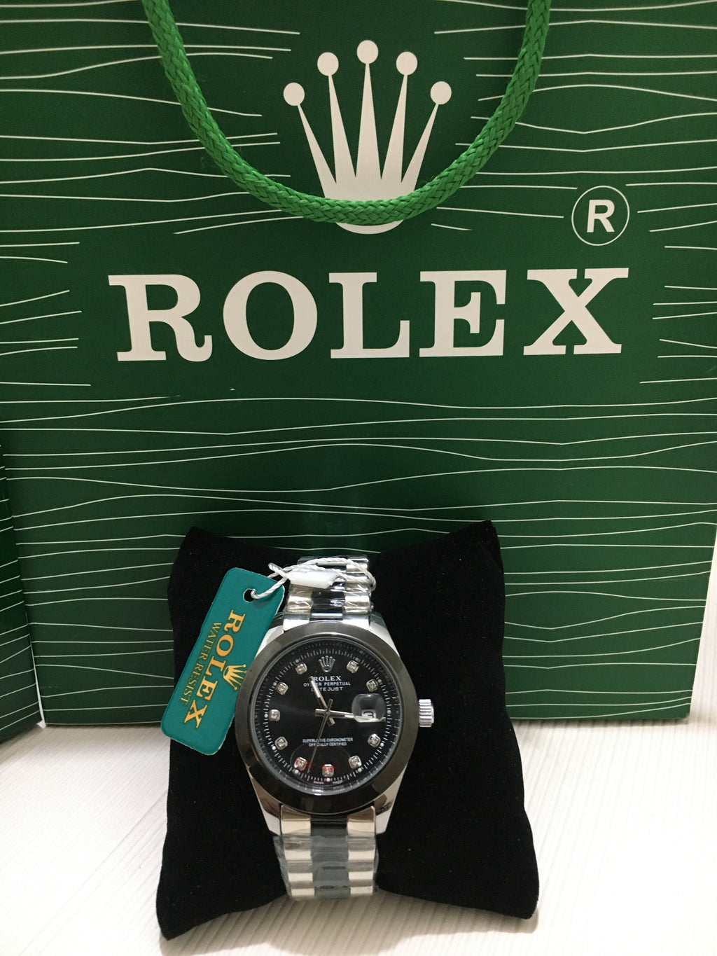 Rolex Oyster 41 mm, Oystersteel and Silver Black