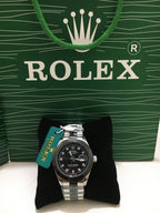 Rolex Oyster 41 mm, Oystersteel and Silver Black