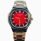 Patek Philippe Nautilus Stainless Steel Red Dial